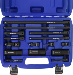 Workpro 15-teiliges Antriebswerkzeug-Zubehörset, inkl. Steckschlüsseladapter-Verlängerungsset - Bild 1 von 11