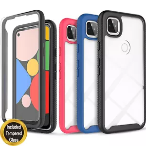Funda para teléfono Google Pixel 5/5A/4a 5G a prueba de golpes pantalla de vidrio templado - Imagen 1 de 26