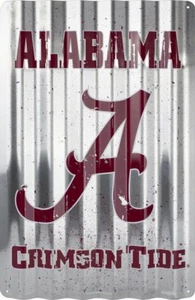 ALABAMA CRIMSON TIDE CORRUGATED METAL SIGN 12" X 18" UNIVERSITY BAMA TIN RETRO - Picture 1 of 5