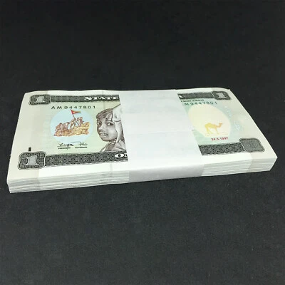 ERITREA 1 Nakfa X 100 PCS 1997 First Issue P-1 Bundle UNC Uncirculated - Image 1 of 3