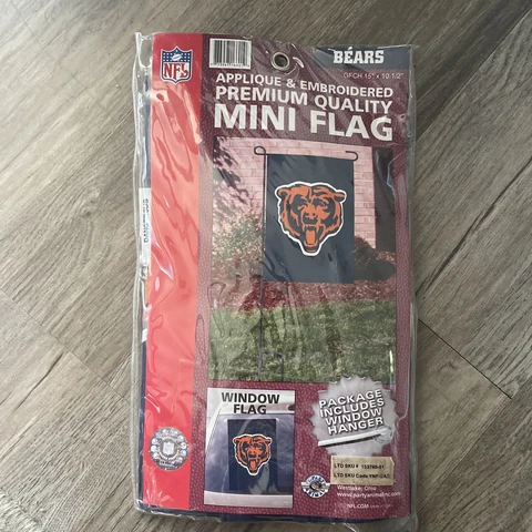 CHICAGO BEARS MINI FLAG 15"x10.5" HEAVYWEIGHT NYLON  GARDEN FLAG WINDOW FLAG Cover