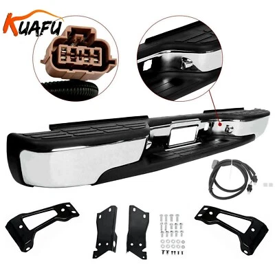 For 1999-2007 Complete Chrome Rear Step Bumper Chevy Silverado 2500HD 3500 HD - Image 1 of 4