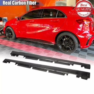 Carbon Fiber Side Skirt For Mercedes Benz CLA250 CLA45 A200 A250 A45  2013-18 - Image 1 of 4