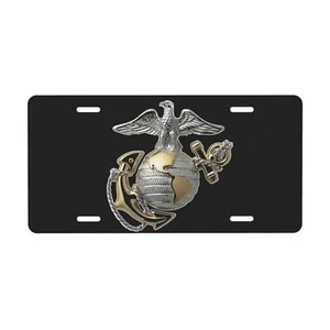USMC Nummernschild Challenge Marine Corps Emblem auf schwarzer Münze - Bild 1 von 7