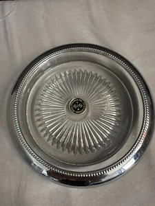 Vintage Cigar Ashtray Silver Rim Glass Park Sherman Co. USA With Box! - Picture 1 of 3