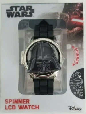 Watch - Darth Vader - Star Wars SPINS Spinner LCD Black Rubber Band NEW Disney - Image 1 of 4