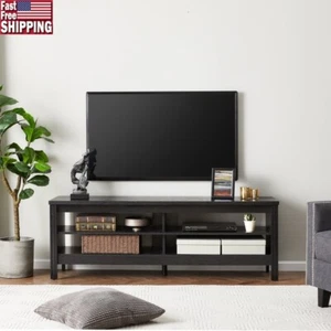 TV Stand Media Console Storage Center 4 Open Shelves Living Room Entertainment - Picture 1 of 6