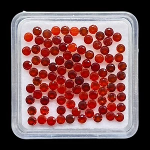 100 Pcs Natural Orange Onyx 2mm Round Diamond Cut Calibrated Loose Gemstones Lot - Picture 1 of 10