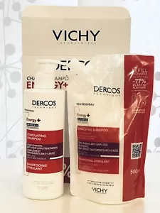 Vichy Dercos Energy+ Anti Hair Loss Treatment Shampoo 400ml+500ml-All Types Hair - Picture 1 of 12