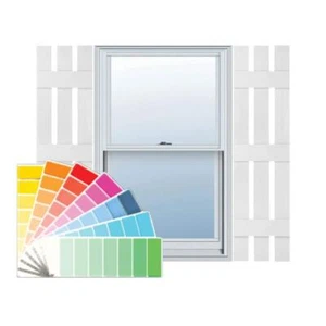 Ekena Millwork Spaced Board/Batten Shutters Pair 12" x 59" Paintable Vinyl White - Picture 1 of 10