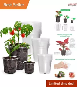 Durable Lightweight Clear Pots - 30 Pack Reinforced Nursery Set for Plant Lovers - Picture 1 of 8