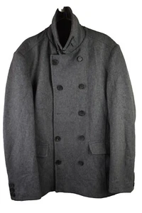 Cappotto corto grigio TED ABKER taglia 5 uomo doppiopetto misto lana casual outdoor - Foto 1 di 9