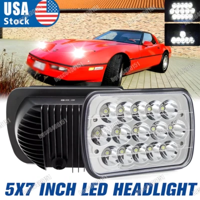 Faro LED 5x7 7x6" para Chevy Corvette C4 1984-1996 proyector halo haz alto y bajo Foto 1 de 4