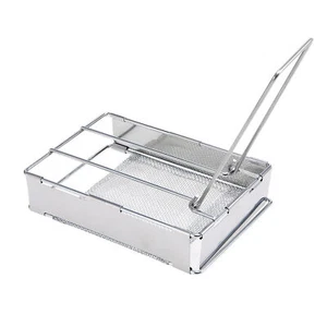 Foldable Stainless Steel Toaster Plate Outdoor Camping Bread Toaster Grill R0G2 - Picture 1 of 11