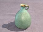 Vase pot vintage poterie bleu turquoise signé (PL138)