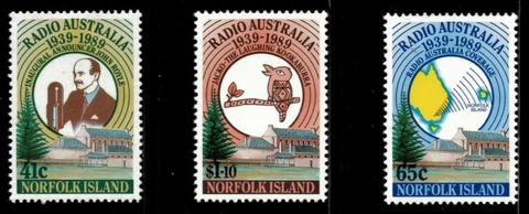 Norfolk Island 1989 - Radio Australia 50 Years - Set of 3v - Scott 466-68 - MNH Cover