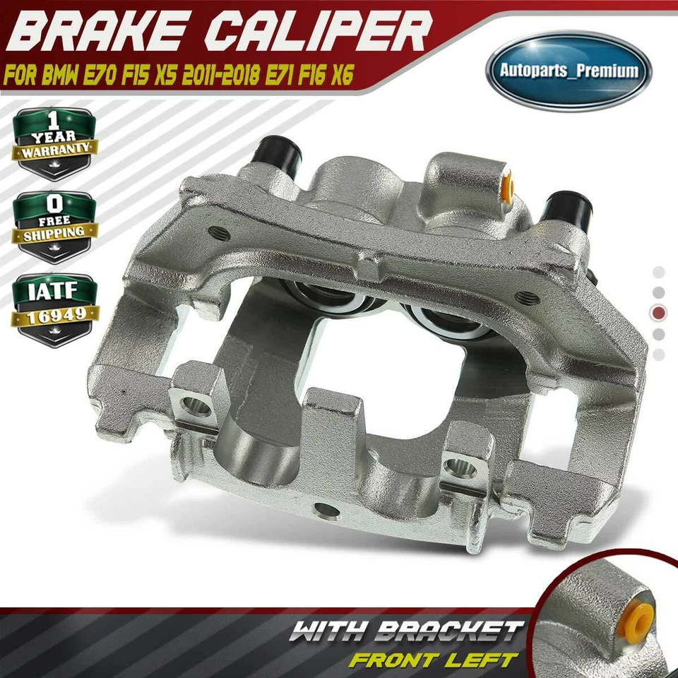 Pinza de freno de disco delantera izquierda conductor LH con soporte para BMW X5 2011-2018 X6 4,4 L Foto 1 de 4