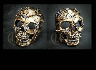 Steampunk Mask Unisex Resin Party Skull Mask (Gold)  - Image 1 of 4