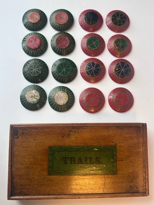 TRAILS John Jaques Antique Table Parlour Bowls Type Game Rare 1850’s - Image 1 of 4