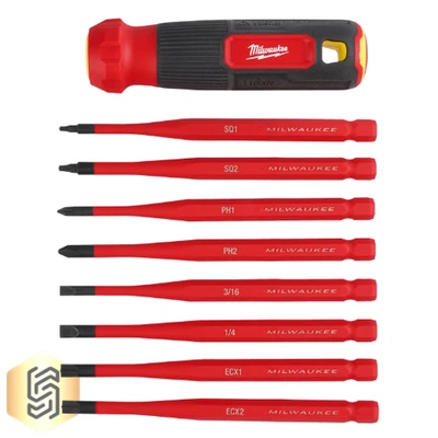 Milwaukee 48-22-2218 8-in-1 1000V Insulated Slim Tip Multi-Bit Screwdriver Set - Image 1 of 3