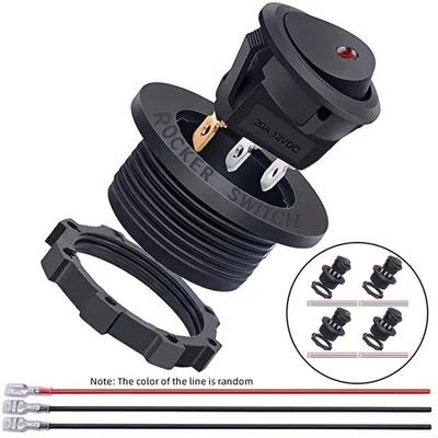 4 Toggle Switches 12V 20A with LED for Boat and Car Electrical Systems - Image 1 of 4