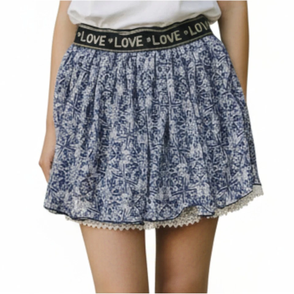 Minifalda plisada forrada de encaje azul Love de Jessica Simpson para niñas - talla grande Foto 1 de 4