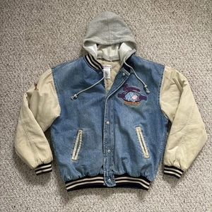 Giacca Bomber Vintage DISNEY Store Eeyore Denim Varsity - Medium - Disneyland - Foto 1 di 17