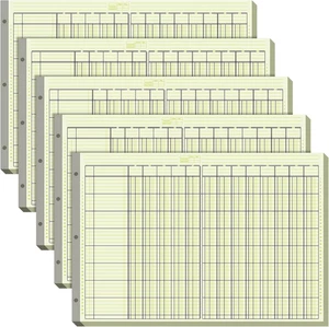 Zhanmai 5 Pack 250 Sheets Analysis Columnar Books 3 Hole Accounting Ledger Book - Picture 1 of 12