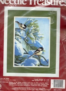 NIP!!VTG!!D STITCHERY KIT NEEDLE TREASURES SNOW ON THE PINES - Picture 1 of 2