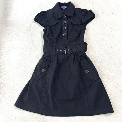 Burberry London Blue Label Shadow Check Belted A-Line Dress BK/36/VG LTD From JP - Image 1 of 4
