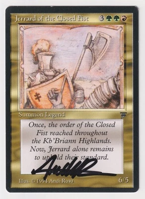 Signed Jerrard of the Closed Fist Proof LP Legends Artist Andi Rusu MTG Magic AP - Image 1 of 2