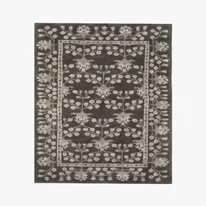 Brown Ivory Floral Hand Tufted Area Rug 8x10 Traditional Botanical Pattern Soft - Picture 1 of 3