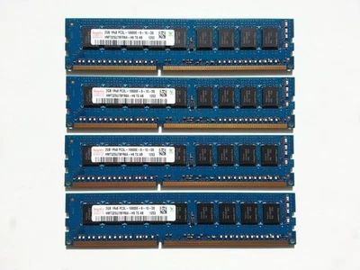 SET OF 4 Hynix 2GB DDR3-1333 ECC Unbuffered CL9 1.35V DIMM HMT325U7BFR8A-H9 - Image 1 of 4