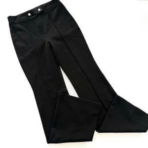 MNG Mango Black Pull on Front Seam Flare Trouser Career Pants Womens Small New - Picture 1 of 5