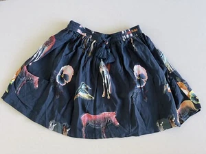 NEXT Girls Blue Viscose Skater Skirt Size 8 Years - Animals Safari Print - Picture 1 of 6