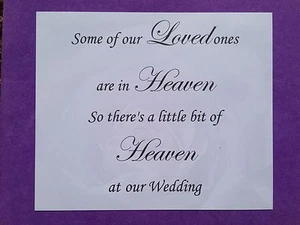 Wedding Remembrance Heaven Lost Loved Ones Signs, Missing Someone - Picture 1 of 1