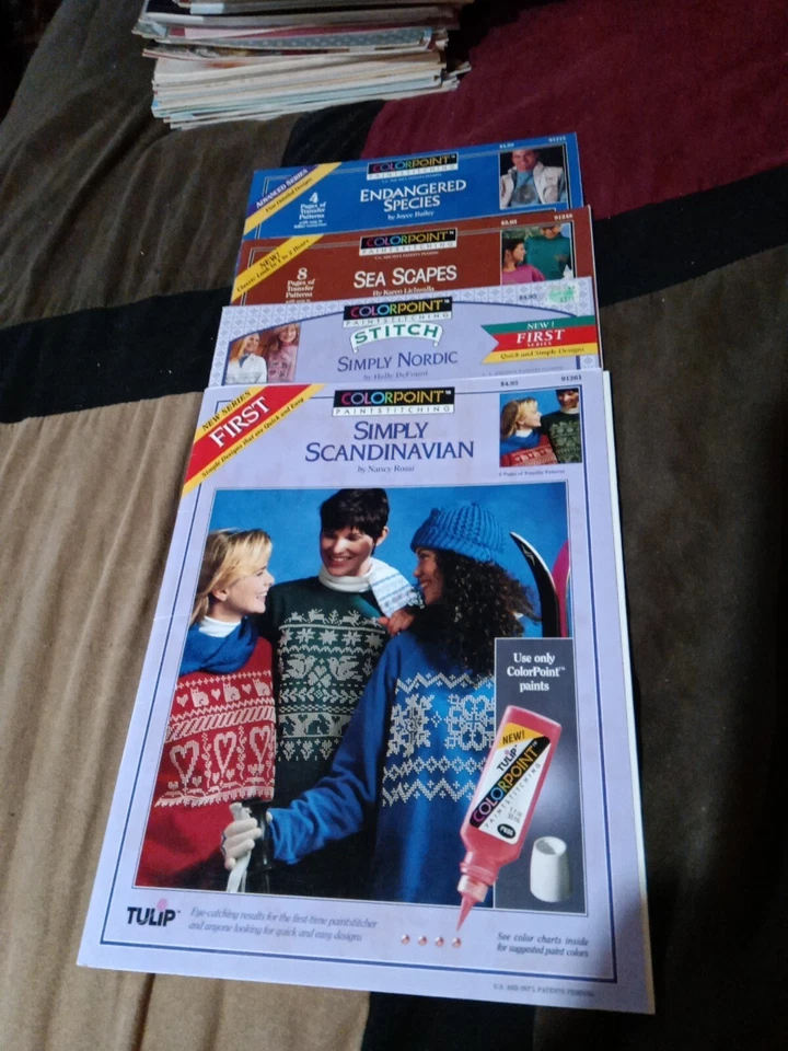 4 Tulip Color point Paint Stitching Pattern Books - Image 1 of 1