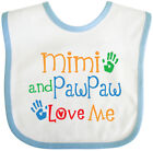 Inktastic Mimi And PawPaw Love Me Baby Bib Grandparents Childs Boy Girl Clothing