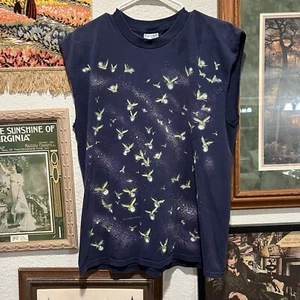 Camiseta sin mangas vintage años 90 RARA luciérnagas AOP corte natural talla grande - Imagen 1 de 6