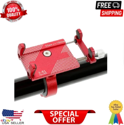 360° RED Aluminum Motorcycle Bike Bicycle GPS Cell Phone Holder Handlebar Mount - Image 1 of 4