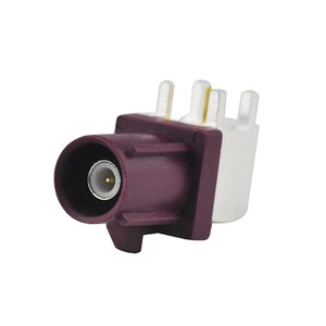 Fakra SMB Plug PCB mount angled Male RF connector Purple for GSM,GPS systems - Picture 1 of 3