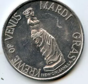 .Mardi Gras Doubloon Krewe of Venus 1971 aluminio - Imagen 1 de 2
