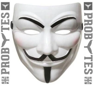 Fancy Dress Halloween Anonymous Hacker / Guy Fawkes / V for Vendetta Face Mask - Picture 1 of 37