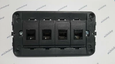 4 presa di rete dati rj45 cat6 UTP vimar idea nero completa di supporto e viti - Immagine 1 di 4