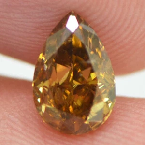 Pear Shape Diamond Fancy Brown Color VS2 Certified Natural Enhanced 1.08 Carat - Picture 1 of 11