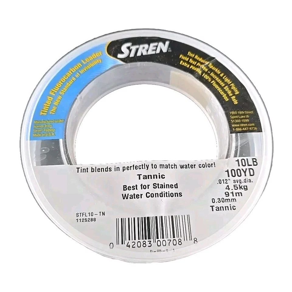 Stren 100% Fluorocarbon Leader 10 lb 100 Yd Tannic - ¡COINCIDE CON ACUARELA! Foto 1 de 4