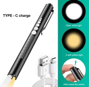USB Recargable Médico Práctico Pluma Luz Mini Linterna de Enfermería LED Antorcha Lámpara - Imagen 1 de 7