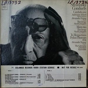 STRAVINSKY CONDUCTS: Cantata/Mass/In Memoriam Dylan Thomas-NM1967LP PROMO 2-EYE - Picture 1 of 1