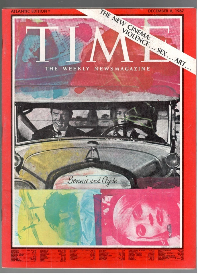 BONNIE AND CLYDE THE NEW CINEMA-ADVERT ROLEX TIME 1967 magazine December 8 - Image 1 of 1