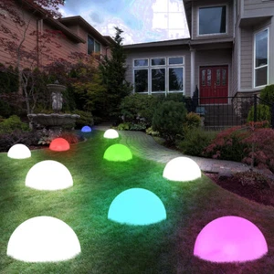 5er Set RGB LED SOLAR Halbkugel Steck Leuchten weiß Außen Strahler Deko Lampen - Bild 1 von 14